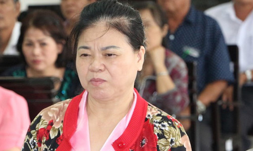 Bị cáo Nguyễn Thị Chuốt tại phiên toà. Ảnh: C.A.