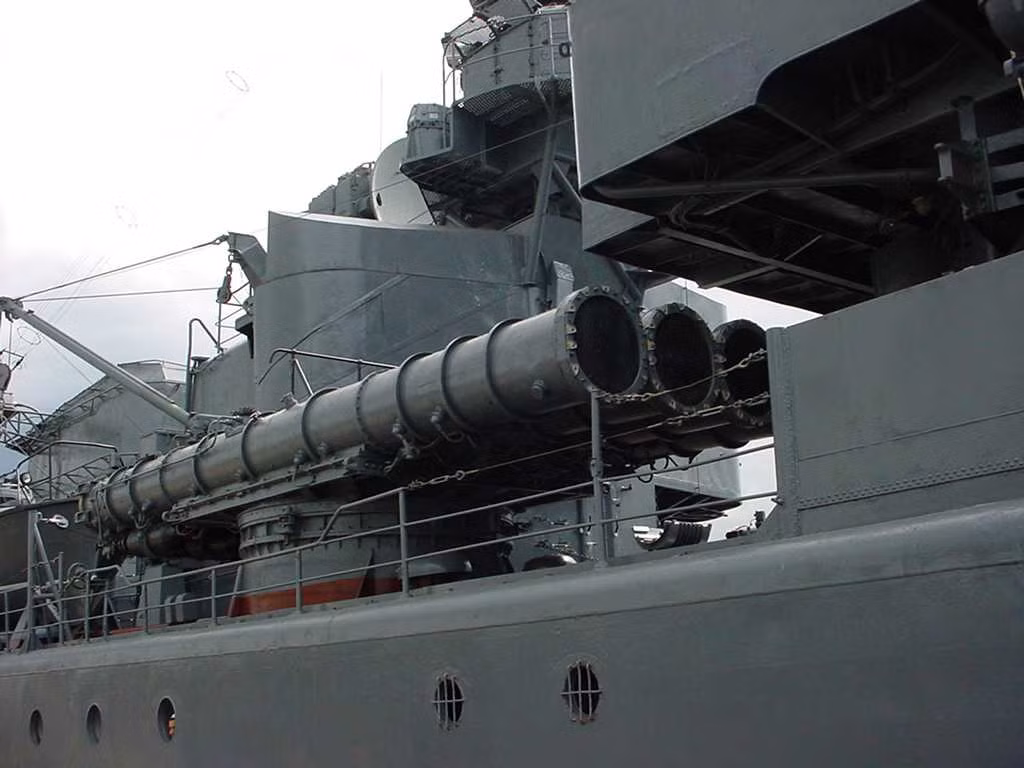 Ngoài ra, trên tàu còn có 8 ống phóng ngư lôi 533mm có thể triển khai hầu hết các loại ngư lôi hiện đại của Quân đội Nga như VA-111 Shkval, TEST 71, Type 53-65...