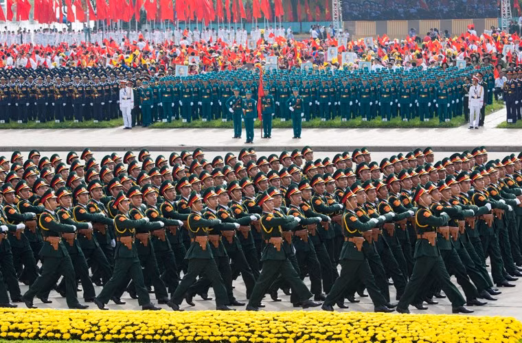 Khối học viên sỹ quan trường quân sự. Nguồn ảnh: Tuổi Trẻ