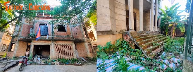 Do bỏ hoang, không người sử dụng nên nhiều hạng mục tại các căn biệt thự xuống cấp, phó mặc mưa nắng.