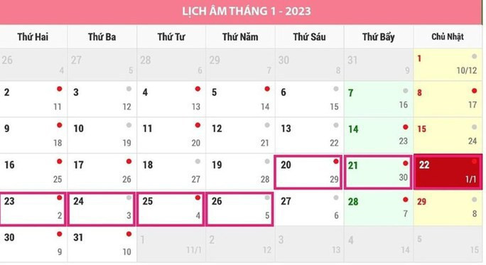 Chinh thuc thong bao phuong an nghi Tet nguyen dan 2023