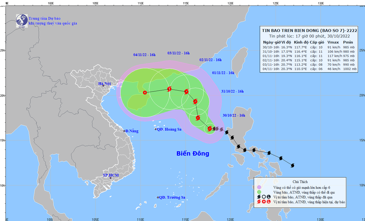 Bao so 7 tiep tuc manh len, dien bien phuc tap