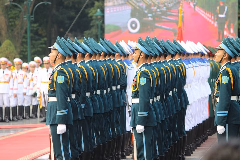 Đội nghi thức đã vào vị trí.