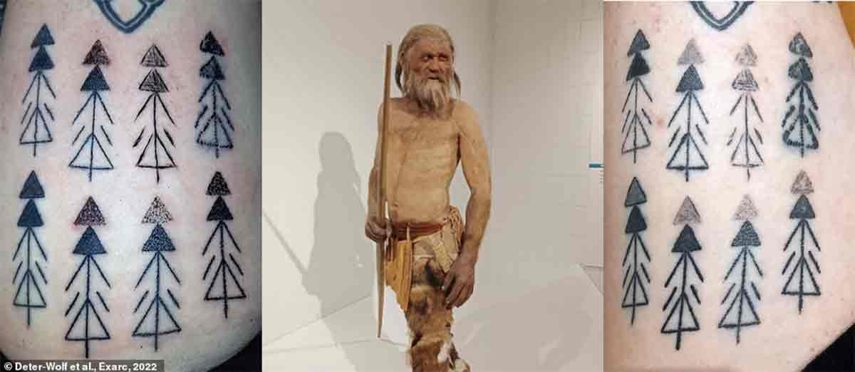 Đặc biệt, khi kiểm tra xác ướp người băng Otzi, các chuyên gia bất ngờ khi tìm thấy 61 hình xăm. Đó là những hình xăm hình đường thẳng song song và dấu chữ thập.