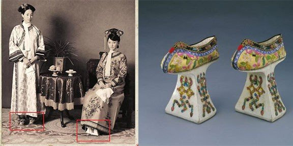 Để có thể di chuyển thành thạo trên những đôi "giày chậu hoa", phụ nữ thời nhà Thanh phải luyện tập rất nhiều từ khi còn nhỏ.