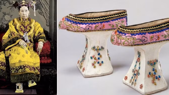 Một số phi tần còn khoét rỗng đế gỗ, nhét chuông để tạo ra âm thanh khi đi bộ hoặc lấp đầy bên trong bằng cát trắng mịn và đục những lỗ nhỏ ở đế để có thể để lại những hình dạng như hoa, bướm... trên con đường đi qua.