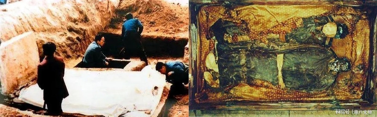 Do đó, sau khi qua đời, Hoàn Nhan Yến và phu nhân được chôn cất trong lăng mộ với nhiều đồ tùy táng giá trị bao gồm các trang phục làm từ lụa, tơ tằm, gấm, sợi… cũng như nhiều đồ trang sức bằng ngọc bích, mã não, vàng, bạc... Về sau, chiếc tràng hoa đính cườm của vợ Hoàn Nhan Yến được công nhận là bảo vật quốc gia.