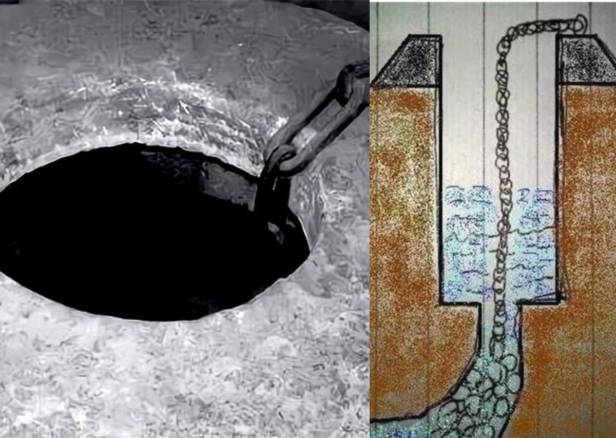 Đầu tiên là việc trên thành giếng Tỏa Long có buộc một sợi xích sắt lớn. Một số người kể rằng đã nghe thấy tiếng gầm rú đáng sợ phát ra từ dưới giếng. Nếu ai đó kéo dây xích lên thì sẽ có một dòng nước đen sì phun ra từ giếng.