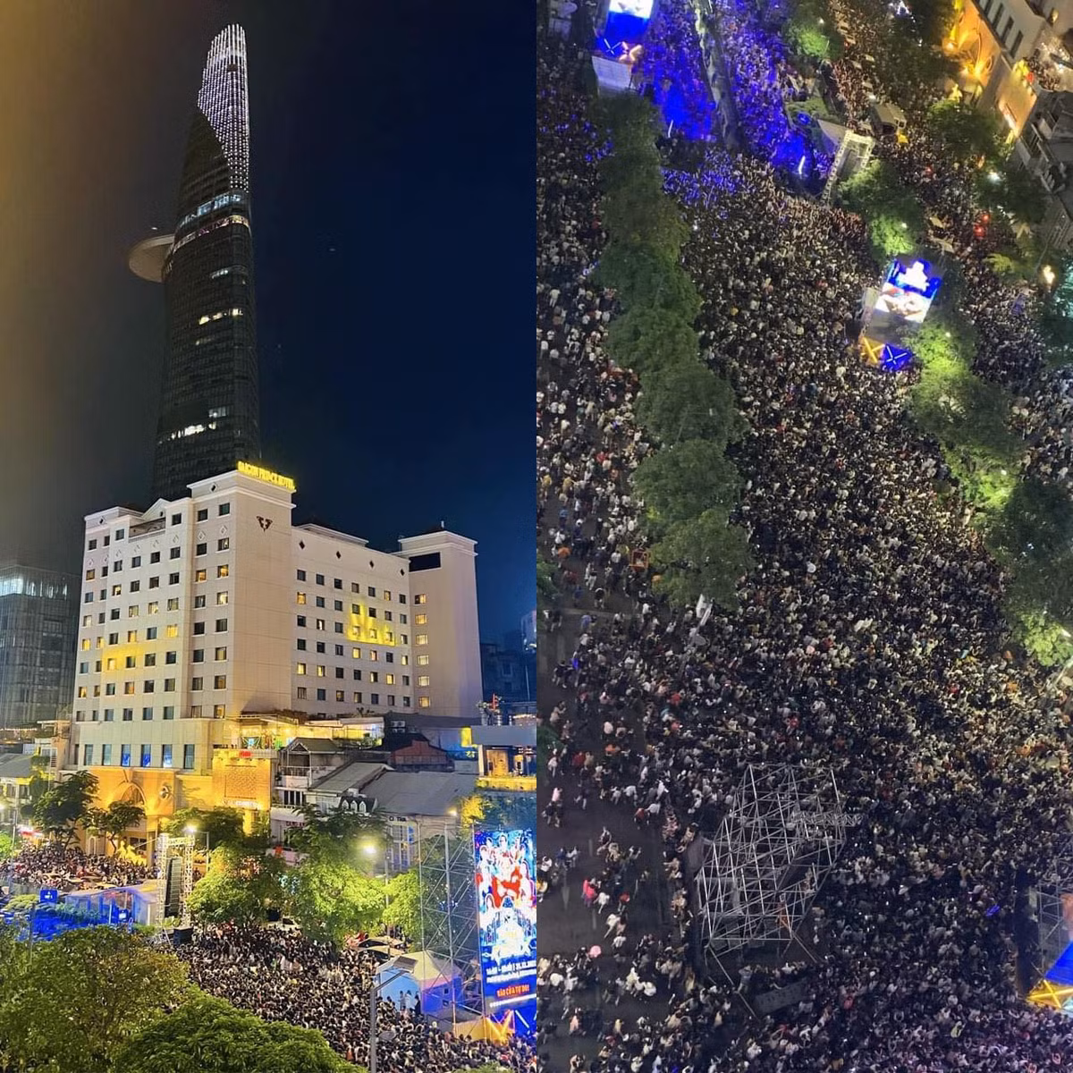 Hàng chục ngàn người chen kín phố đi bộ lúc tham gia các sự kiên chào mừng năm mới 2023. Ảnh: Sài Gòn trong tôi