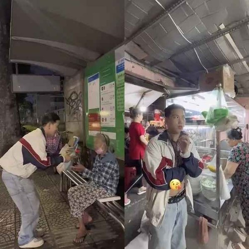 "Đến Thái Lan vô tình mình đi trên một con phố, gặp một bà cô ngồi cạnh một chú cún. Điều mình bất ngờ là chú cún này không hề ốm. Tuy chủ nghèo nhưng chó không bao giờ chê chủ...Tuấn đã quyết định cho 2.000 baht. Chúc hai mẹ con giữa trời đông không còn cô đơn nữa", Nờ Ô Nô bày tỏ.