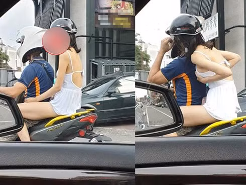 Cô gái trong bức ảnh này không những ăn mặc phản cảm mà hành động khi đang đứng ở nơi công cộng của cô cũng khiến nhiều người bức xúc và khó chịu. Ảnh: Tổng hợp