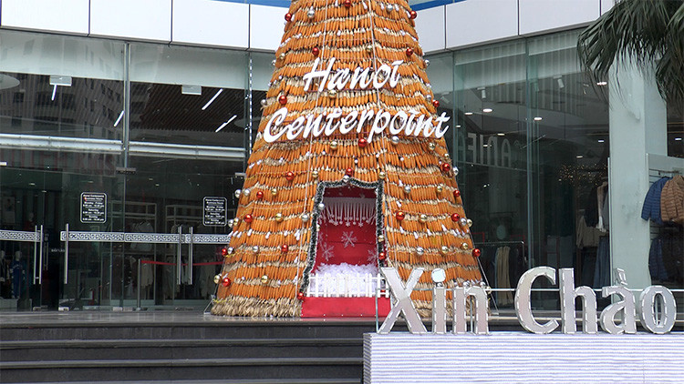 Cây thông Noel là "linh hồn" của ngày lễ Giáng sinh, mỗi năm vào dịp này tại Việt Nam lại xuất hiện những cây thông vô cùng độc đáo bằng các nguyên liệu không ai nghĩ tới. Ảnh: Lê Phú/Báo Tin Tức