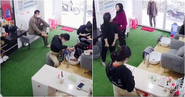 Người chồng kiên nhẫn ngồi đợi vợ làm đẹp, dù đã mỏi cứng người vẫn không nhúc nhích.