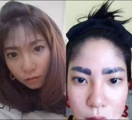 Khoảnh khắc ghi lại, nữc chính sở hữu làn da trắng, gương mặt thanh tú. Tuy nhiên, nhìn đến cặp lông mày, nhiều người ngao ngán bởi hình dáng chẳng khác gì một đường thẳng, không có độ uốn lượn mềm mại.