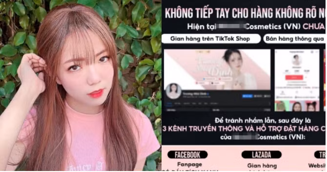 Mới đây, TikToker 2,6 triệu followers Trương Nhã Dinh bị chính 2 thương hiệu làm đẹp đình đám tố giác bán hàng "fake".