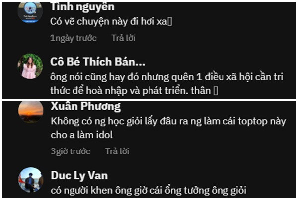Trái ngược lại không ít netizen lại phẫn nộ, không đồng tình với Hắc Hổ, họ cho rằng "xã hội cần tri thức để hòa nhập và phát triển", hay "học hành là con đường ngắn nhất để đi đến thành công",...Hiện tại những phát ngôn của Hắc Hổ vẫn gây tranh cãi trên MXH.