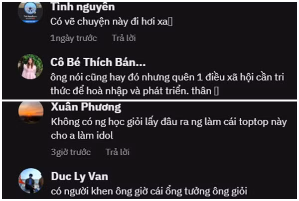 Trái ngược lại không ít netizen lại phẫn nộ, không đồng tình với Hắc Hổ, họ cho rằng "xã hội cần tri thức để hòa nhập và phát triển", hay "học hành là con đường ngắn nhất để đi đến thành công",...Hiện tại những phát ngôn của Hắc Hổ vẫn gây tranh cãi trên MXH.
