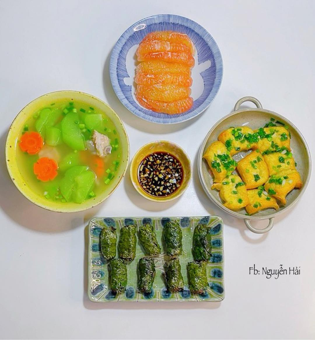 Mâm cơm chủ yếu là những món ăn thuần Việt nên thường sẽ có 2,3 món trong đó có 1 món mặn, 1 món xào và 1 canh rau. Ảnh: Nguyễn Hải