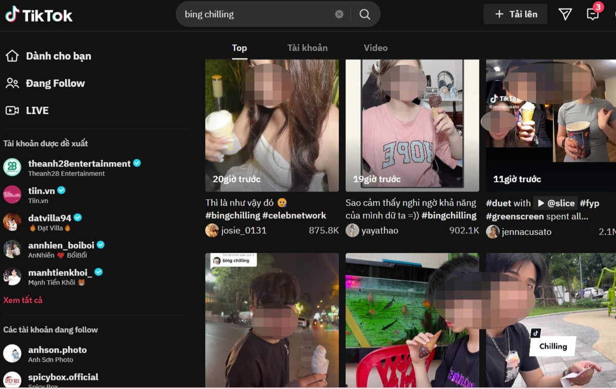 Đoạn clip này trở nên phổ biến, cụm từ “bing chilling” được nhiều bạn trẻ biết tới và nổi lên “làm mưa làm gió” trong giới trẻ.