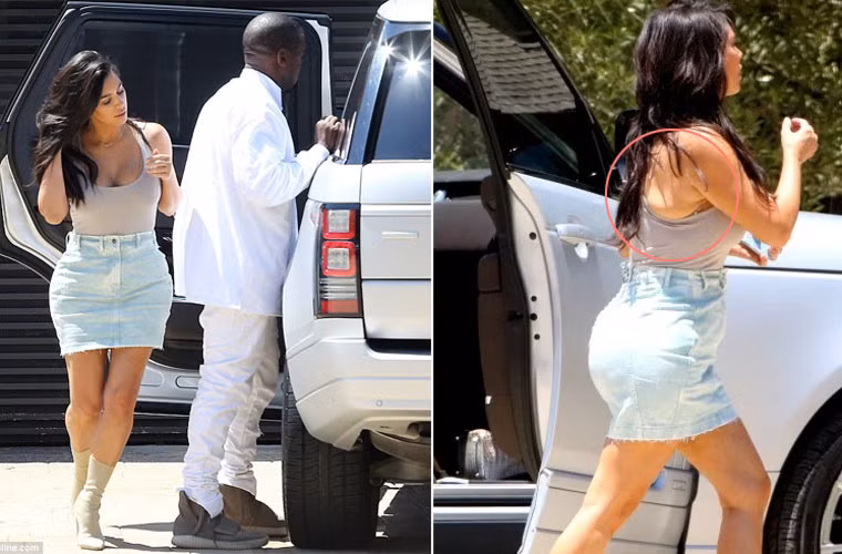 Nhìn phía trước, trông Kim đã thon thả hơn rất nhiều nhưng do mặc quần áo quá bó khiến phần phía sau của cô lộ ra những phần mỡ thừa, chảy nhão.