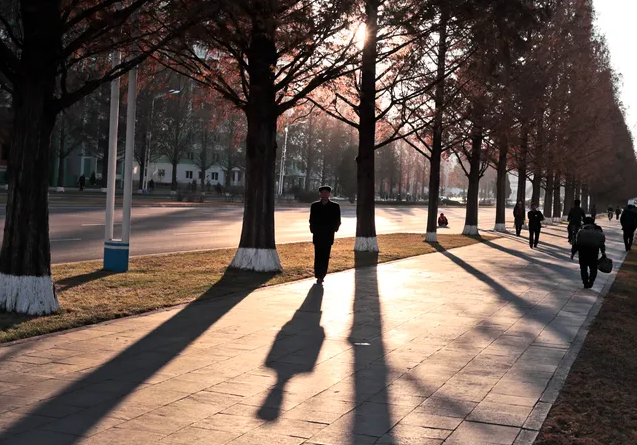 Cảnh yên bình ở khu phố Ryomyong của Bình Nhưỡng chiều ngày 25/11/2019.