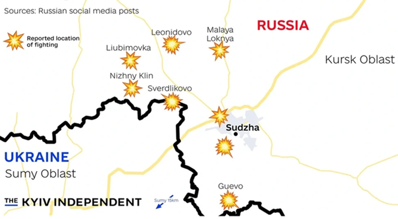 Ngoài ra, quân Ukraine đã điều động một lượng lớn lực lượng dự bị đến trung tâm thành phố Sudzha, đồng thời dựa vào mạng lưới đường bộ ở đây để nhanh chóng vận chuyển quân đến các khu vực xung quanh. Do thời tiết ngày càng xấu, hoạt động của máy bay không người lái của quân Nga bị hạn chế, điều này phần nào cản trở khả năng ngăn chặn mạng lưới đường bộ của quân Nga bằng hỏa lực tầm xa. Ảnh: Kyiv Independent.