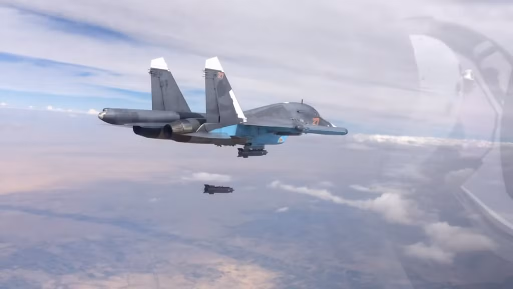 Tiêm kích-bom Su-34 của Nga trong một phi vụ chiến đấu ở Syria. Ảnh: Không quân Nga.