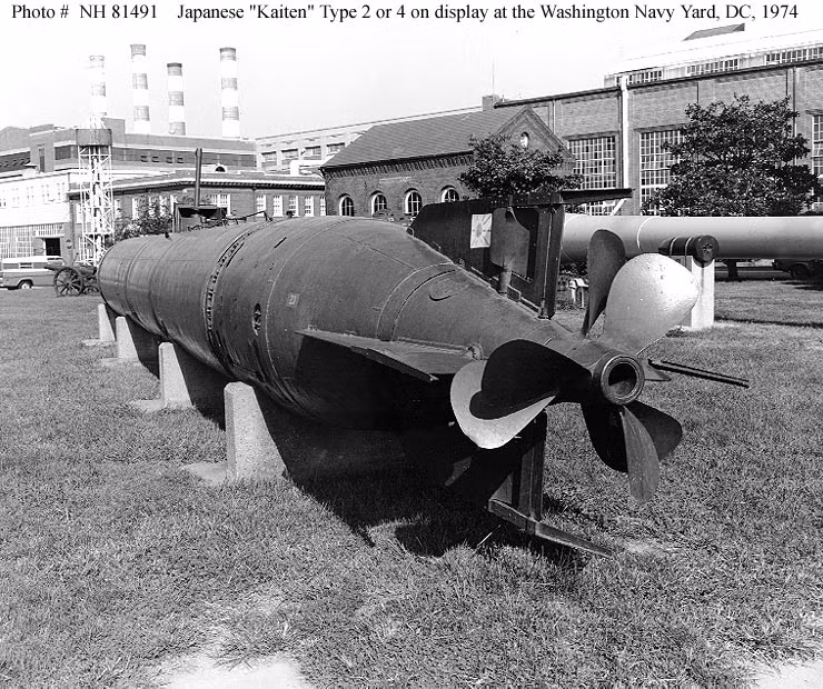 Ra đời năm 1944, 420 quả ngư lôi Kai-ten đã được sản xuất. Điều đặc biệt ở Kai-ten là nó có người lái thay vì dùng bộ điều khiển tự động. Nguồn ảnh: Sunny.