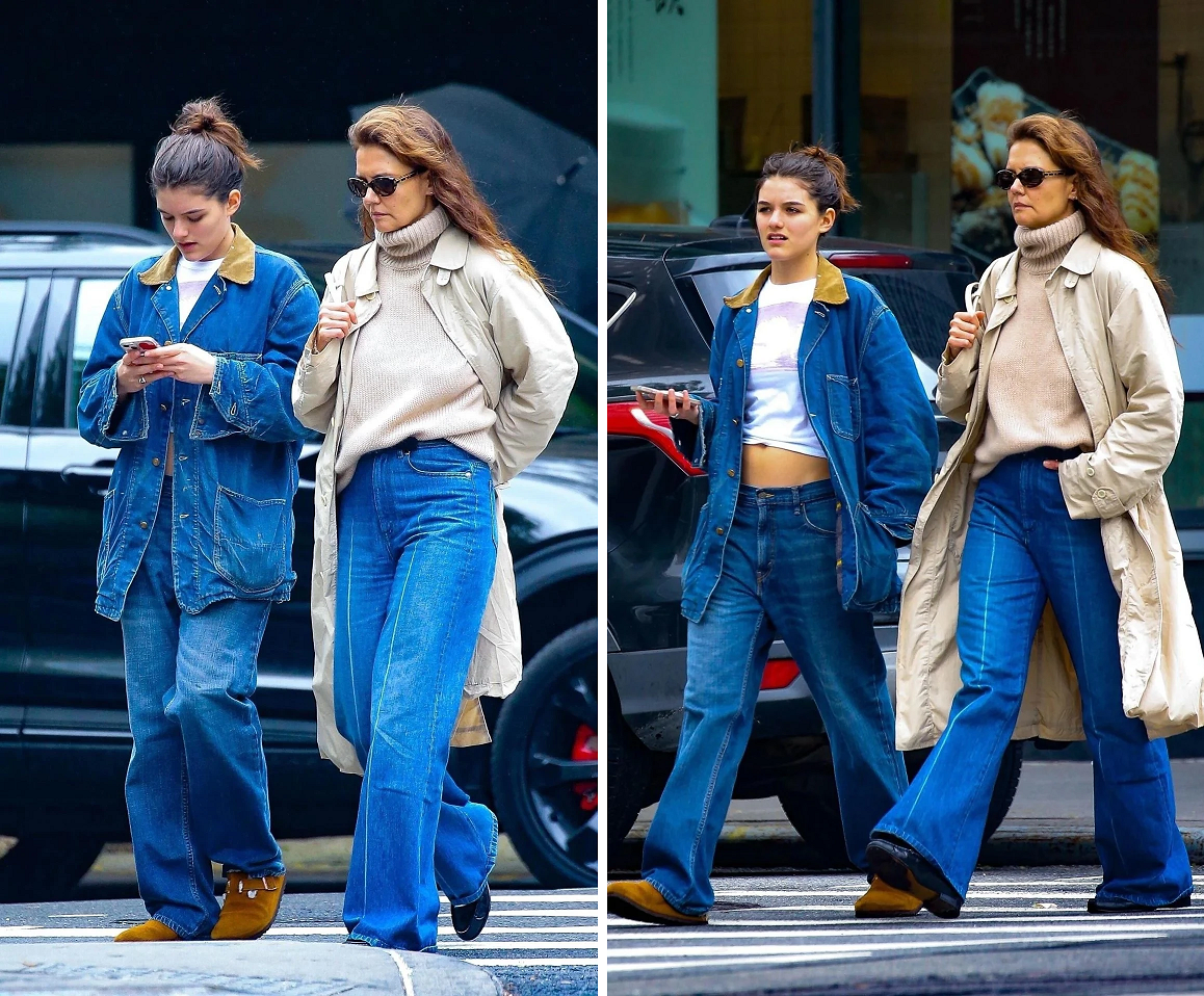 Holmes từng kể luôn tâm sự với con gái như người bạn để dễ dàng lắng nghe, chia sẻ. Sau ly hôn Tom Cruise, cô một mình nuôi con, xem Suri là cả cuộc sống. Trong mắt Holmes, Suri không chỉ mặc đẹp, biết bắt nhịp xu hướng mà còn là người chăm chỉ, tốt bụng, nhiều tài năng. Ảnh: Grosby.