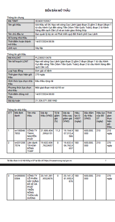Đồng Tháp: Cuộc đua giành gói nạo vét sông Cao Lãnh hơn 21 tỷ đồng Dong Thap: Cuoc dua gianh goi nao vet song Cao Lanh hon 21 ty dong