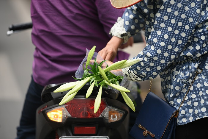 Hiện giá bán buôn hoa loa kèn bông ngắn dao động từ 200.000-250.000 đồng/bó 100 bông, loại bông dài giá bán lên đến 300.000 đồng/bó 100 bông. Khách mua lẻ giá từ 20.000-40.000 đồng/chục bông.