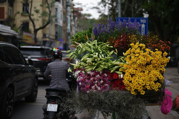 Hoa loa kèm khoe sắc bên những loài hoa rực rỡ khác của tháng tư.