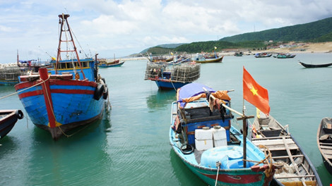 Tàu cá ngư dân Hà Tĩnh được hỗ trợ để yên tâm bám biển, vươn khơi xa.