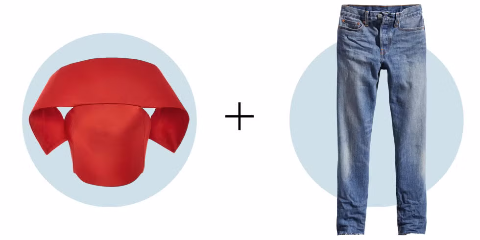 Hãy thử kết hợp một chiếc áo hở vai bạn chỉ hay mặc vào buổi tối với một chiếc quần jean thoải mái, bạn sẽ có một bộ trang phục ban ngày thoải mái nhưng không kém phần quyến rũ.