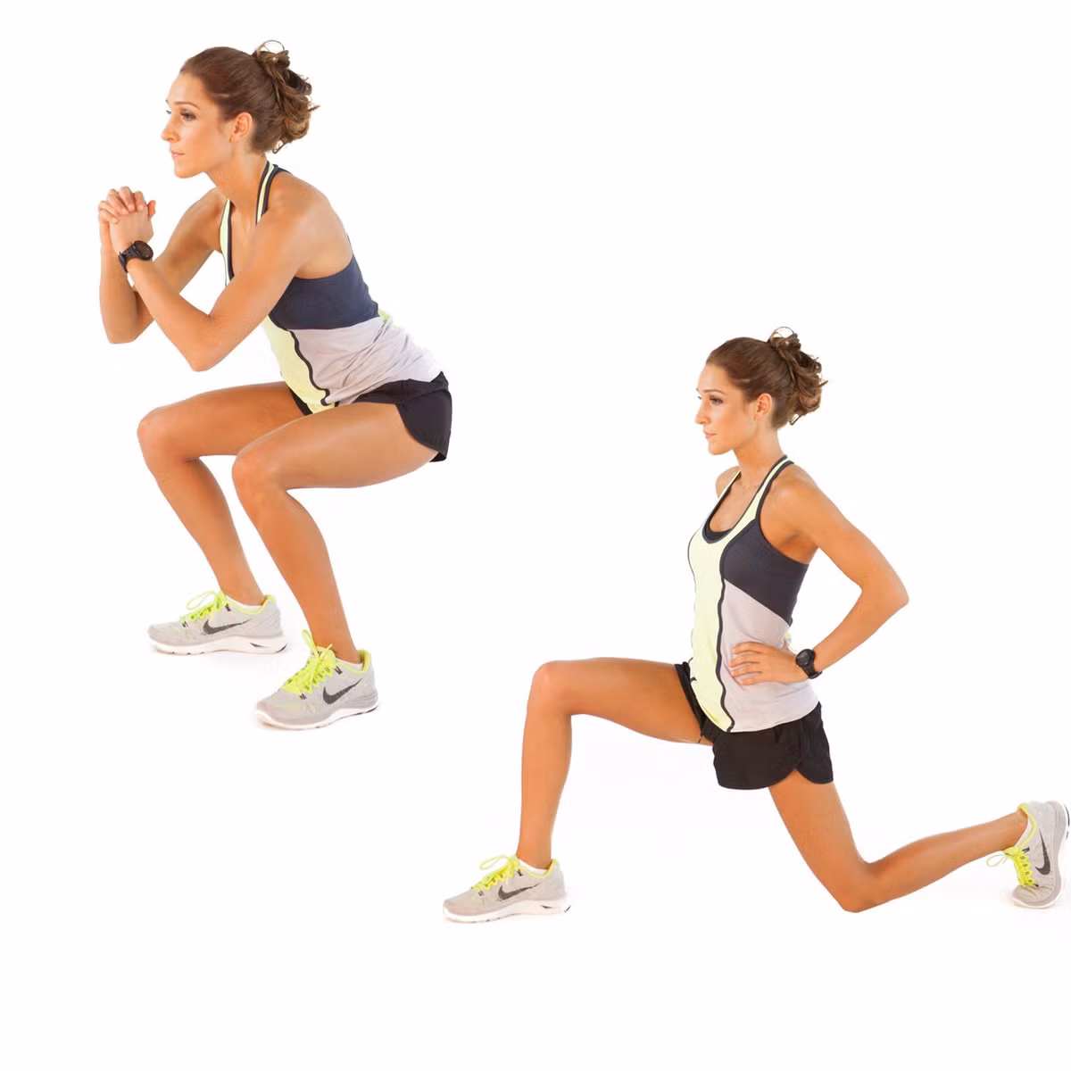 Chống đẩy rồi plank toàn thân: Chống đẩy trên ngón chân, nếu nhẹ hơn thì dùng đầu gối. Thực hiện 3 set, mỗi set từ 15-20 lần. Ở lần cuối cùng thì giữ nguyên thành tư thế plank trong khoảng 60 giây, có thể hơi chùng khuỷu tay xuống. Thời gian nghỉ giữa mỗi set khoảng 20 giây. Thời gian dành cho bài tập này là khoảng 6 phút. 