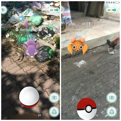 Pokemon có ở khắp nơi, từ bãi rác đến góc đường. Thanh Nga (sinh năm 1990, Hà Nội) chia sẻ, cơ quan cô có người đi làm muộn và bị sếp mắng chỉ vì đang đi dừng lại bắt Pokemon.