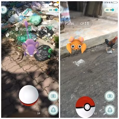 Pokemon có ở khắp nơi, từ bãi rác đến góc đường. Thanh Nga (sinh năm 1990, Hà Nội) chia sẻ, cơ quan cô có người đi làm muộn và bị sếp mắng chỉ vì đang đi dừng lại bắt Pokemon.