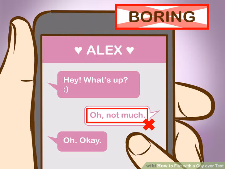 Chàng ám chỉ hiểu gì với những tin nhắn cộc lốc 1 từ như “Được” hay “Ok” hay “Không”. Có 3 lý do chính là: thực sự bận rộn, căng thẳng và không thực sự quan tâm. Cách ứng xử thông minh trong trường hợp này là thay vì tìm cách để chàng đỡ kiệm lời, hãy dừng cuộc đối thoại cho đế n khi chàng đỡ bị phân tâm hơn và thử lại nhưng không quá nhiều lời. 