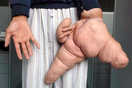 Một người đàn ông Trung Quốc tên Lui Hua bị một bệnh hiếm gặp có tên là bệnh ngón lớn. Khi nhập viện vào năm 2007, ngón tay cái của anh dài 26cm và ngón trỏ dài 30cm. 