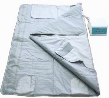 Phương pháp thải độc cho cơ thể này sử dụng một thiết bị xông hơi dạng quần áo liền , bên trong có một lớp lót bằng bạc để bó kín từ đầu đến chân rồi tiếp tục quấn ra ngoài một lớp chăn, phần cơ thể duy nhất được thò ra ngoài là đầu. (Ảnh: NY Post) 