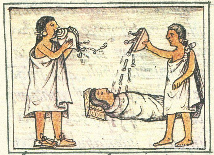 Người xưa thổi "còi tử thần" trước khi bắt đầu buổi lễ hiến tế. Người Aztec quan niệm âm thanh phát ra từ chiếc còi giống như kim chỉ nam hướng dẫn linh hồn nạn nhân hiến tế sang thế giới bên kia.