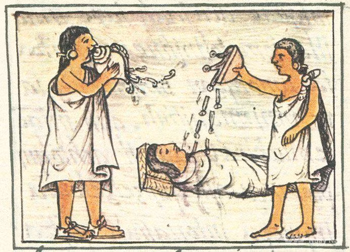 Người xưa thổi "còi tử thần" trước khi bắt đầu buổi lễ hiến tế. Người Aztec quan niệm âm thanh phát ra từ chiếc còi giống như kim chỉ nam hướng dẫn linh hồn nạn nhân hiến tế sang thế giới bên kia.