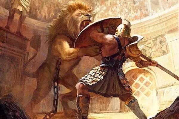 Tại các cuộc chiến đẫm máu vua vui cho khán giả, võ sĩ Spartacus đánh bại nhiều đối thủ và trở thành người có danh tiếng.