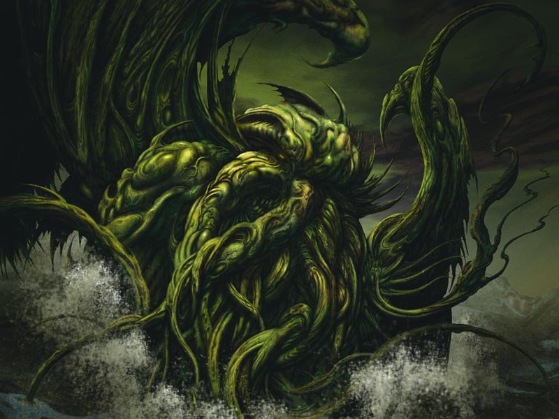 Trong tác phẩm này, Lovecraft mô tả thủy quái Cthulhu là con vật có kích thước khổng lồ.