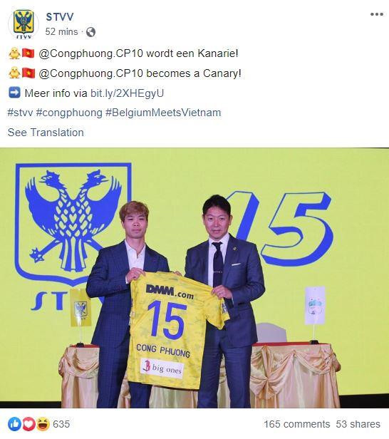 Sint-Truidense V.V: Chinh thuc 'ra mat' cong khai Cong Phuong