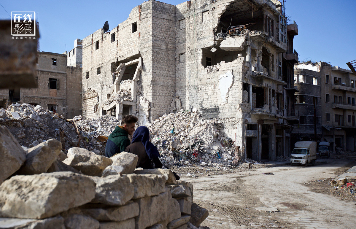 Khung cảnh tan hoang ở Aleppo.