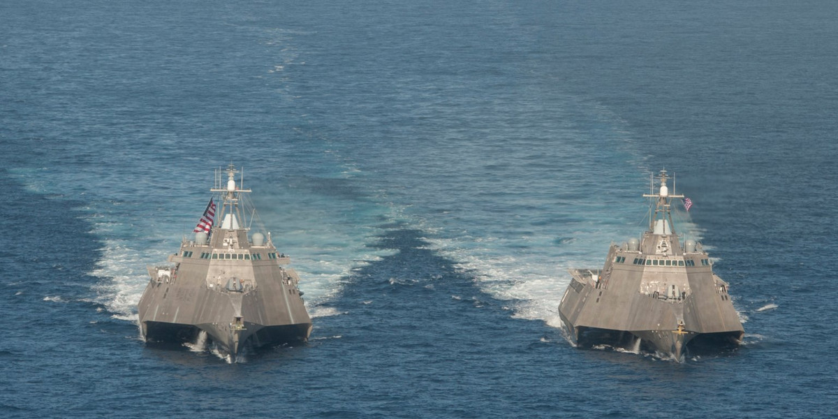 Tàu chiến đấu ven biển hiện đại và đắt đỏ nhất của Hải quân Mỹ hiện nay là các tàu thuộc lớp Independence. Theo thông tin mới nhất, các tàu chiến này sẽ sớm được nâng cấp vũ khí nhằm tăng cường khả năng chiến đấu trong tương lai. Nguồn ảnh: BI.
