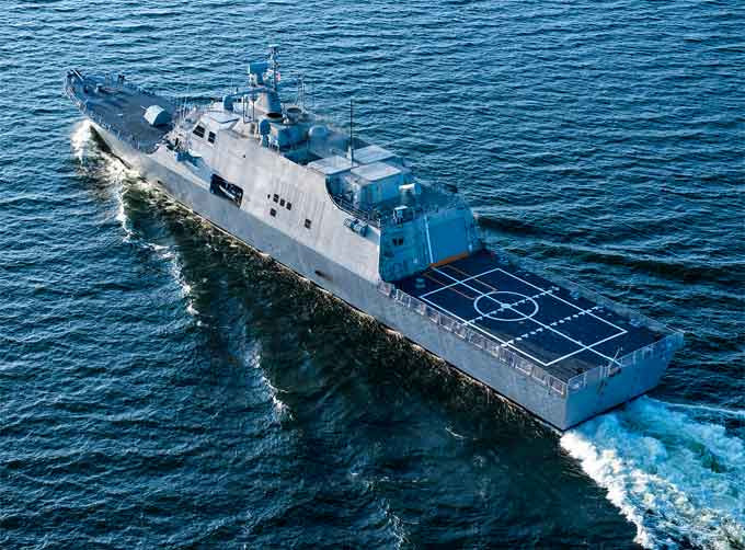 Mỹ dự kiến sẽ đóng tổng cộng 15 tàu chiến đấu ven bờ lớp Freedom, tính tới năm 2019 này, Hải quân Mỹ đã cho nhập biên được 6 tàu, đang hoàn thiện 7 chiếc và hai chiếc nữa đã được đặt hàng. Nguồn ảnh: Sina.