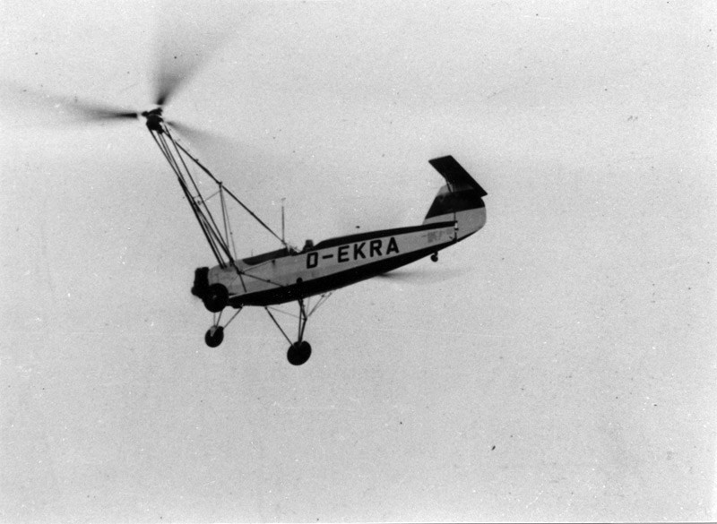 Về cơ bản, có thể coi trực thăng Fa 61 là một loại trực thăng đồng trục với hai cánh quạt đặt song song và quay theo chiều ngược nhau để triệt tiêu mô-men xoắn. Nguồn ảnh: Thearchive.