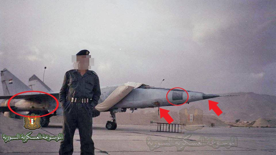 Loại máy bay đánh chặn duy nhất mà Syria có trong tay lại cũng chính là... loại máy bay có số lượng ít nhất trong biên chế nước này. Đó là chiến đấu cơ MiG-25. Nguồn ảnh: Twitter.